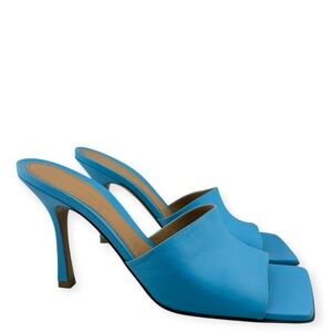 Bottega Veneta Leather Mules in Sky Blue